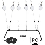 KIWI design 6 Packs Retracable VR Cable Managment | Ceiling Suspension System Compitable with Vive/Vive Pro Virtual Reality/Oculus Rift/Playstation VR/Microsoft MR VR Accessories (White)