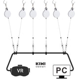 KIWI design 6 Packs Retracable VR Cable Managment | Ceiling Suspension System Compitable with Vive/Vive Pro Virtual Reality/Oculus Rift/Playstation VR/Microsoft MR VR Accessories (White)