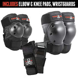 Triple Eight Saver Series Pad Set with Kneesavers, Elbowsavers and Wristsavers, Junior, Black