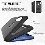 Thinkart Galaxy A20S Case with Tempered Glass Screen Protector,Anti-Slip Non-Slip Texture Protection Hard Cover for Samsung Galaxy A20S Phone (Black)