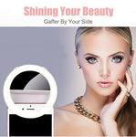 Rechargeable Selfie Ring Light - Tekcast 36 LED Clip-on LED Camera Light, Round Shape LED Fill-Light for Phone Pad Galaxy, Other Smart Photography Phones, White