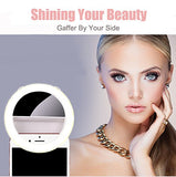 Rechargeable Selfie Ring Light - Tekcast 36 LED Clip-on LED Camera Light, Round Shape LED Fill-Light for Phone Pad Galaxy, Other Smart Photography Phones, White