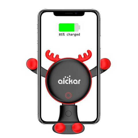 aickar Fast Wireless Car Charger Mount, Adjustable Gravity Air Vent Phone Holder, 7.5W Compatible for iPhone XR XS Max XS X 8 8 Plus, 10W for Samsung Galaxy S9 S9+ S8 S8+ Note 8 and More