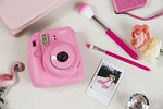 Fujifilm Instax Mini 9 Instant Camera (Flamingo Pink), 6 Single Pack Instant Film (60 Sheets), and Instax Groovy Case Bundle