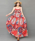 YESNO Women Casual Loose Bohemian Floral Print Dresses Spaghetti Strap Long Maxi Summer Beach Swing Dress XS-5X E75 (XL, As Picture129-Multi-Colored)