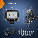 Nilight LED Light Bar 4PCS 4 Inch 18W LED Bar 1260lm Flood Led Off Road Driving Lights Led Fog Lights Jeep Lighting LED Work Light for Van Camper SUV ATV ,2 Years Warranty