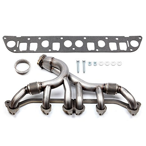 SCITOO Turbo Exhaust Manifold Kit Stainless Steel Racing Exhaust Header Manifold Set w/Gaskets fit 1993-1998 Jeep Grand Cherokee L6 4L