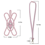 SHANSHUI iPhone Lanyard, Silicone Ring Finger Stand Stretchy Holder with Detachable Phone Lanyard Compatible with iPhone X XS XS max SE 5s 5 6 7 8 Plus and Most Smart Phones (Pink)