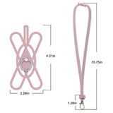SHANSHUI iPhone Lanyard, Silicone Ring Finger Stand Stretchy Holder with Detachable Phone Lanyard Compatible with iPhone X XS XS max SE 5s 5 6 7 8 Plus and Most Smart Phones (Pink)