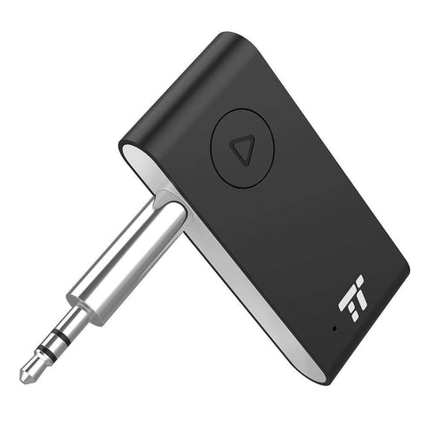 TaoTronics Bluetooth AUX Adapter, APTX Stereo Bluetooth Receiver, 15 Hour Hands-Free Bluetooth Car kit, Wireless Audio Bluetooth 4.2 Car Adapter, Auto on Once Plugged to Power(CVC 6.0)