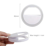 Selfie Ring Light, Rechargeable Clip on Selfie Fill Light with 36 LED Light, 3-Level Adjustable Brightness Compatible for iPhone, iPad, Android, Tablet, Laptop, Camera Video (White)