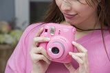 Fujifilm Instax Mini 9 Instant Camera (Flamingo Pink), 6 Single Pack Instant Film (60 Sheets), and Instax Groovy Case Bundle