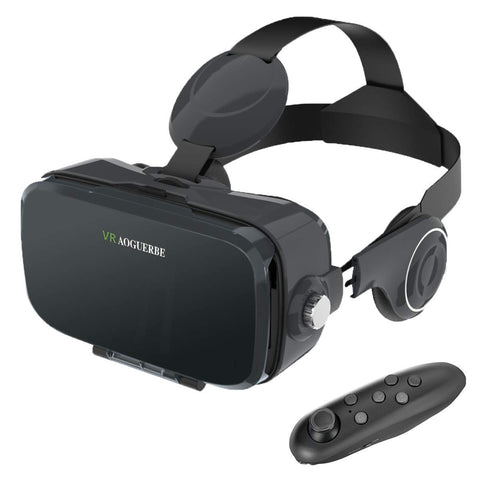 AOGUERBE VR Headset, VR Goggles Box Virtual Reality Headset Bluetooth Controller 3D VR Glasses for TV Movies Video Games with iPhone Xs XR X 8 7 6/Plus, for Samsung s9 s8 s6 4.0-6.0 in Screen - Black