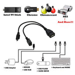 AuviPal 2-in-1 Micro USB to USB Adapter (OTG Cable + Power Cable) - 2 Pack