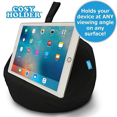 COSY HOLDER Pumpkin Beanbag Cushion - Tablet & E-Reader (eBook) Holder/Stand. Ideal for iPad, Samsung Galaxy, Kindle & Books. Holds Your Device at Any Viewing Angle. Ideal for Home or Travel (Black)