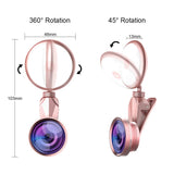 JJYu Selfie Ring Light Fill Light [Rechargeable Battery] LED Light with Mobile Lens Kit Compatible with iPhone, iPad, Sumsung Galaxy, Photography Phones, Tablet, Laptop (Pink)