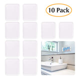 ZC GEL Universal Sticky Pads, Removable and Reusable Non Slip Mat Cell Phone Holder for Car Dashboard Office House Glass Mirrors Anywhere, Clear Anti Slip Pads 10 Pcs 