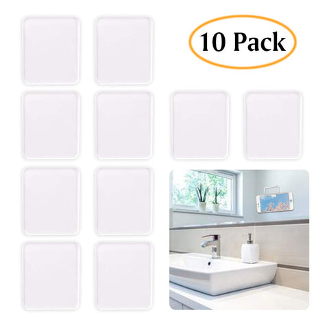 ZC GEL Universal Sticky Pads, Removable and Reusable Non Slip Mat Cell Phone Holder for Car Dashboard Office House Glass Mirrors Anywhere, Clear Anti Slip Pads 10 Pcs 
