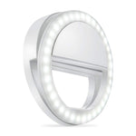 Whellen l184 Selfie Ring Light with 36 LED Bulbs, Flash Lamp Clip Ring Lights Fill-in Lighting Portable for Phone/Tablet/iPad/Laptop Camera - White