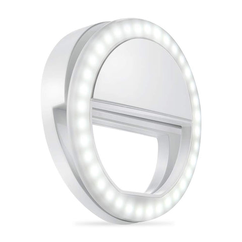 Whellen l184 Selfie Ring Light with 36 LED Bulbs, Flash Lamp Clip Ring Lights Fill-in Lighting Portable for Phone/Tablet/iPad/Laptop Camera - White