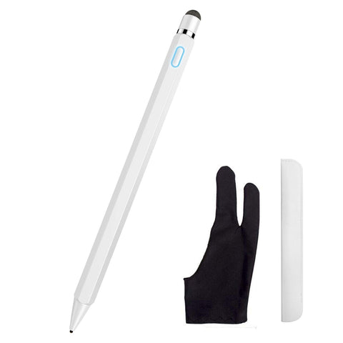 Stylus Pen, XIRON Active Stylus Pens for Touch Screens, 1.5mm Fine Point Smart Digital Pencil Compatible iPad and Most Tablet with Anti-Fouling Glove, Good for Drawing and Writing on iPad, White