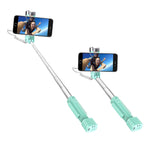 Mini Selfie Stick, atongm Cell Phone Selfie Sticks Extendable Mini All in One Wire Selfie Stick for Cellphone(iPhone, Android) (Blue)