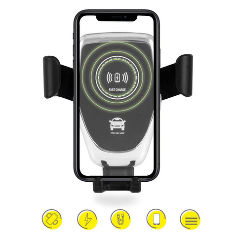Acumen Wireless Car Charger Mount Car Charger Gravity Air Vent Phone Holder 7.5W Compatible with iPhone Xs XR/X/8/8 Plus, 10W with Galaxy Note 9 S9 S9 Plus Note 8 Car Charger Included (Black)