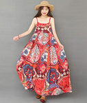 YESNO Women Casual Loose Bohemian Floral Print Dresses Spaghetti Strap Long Maxi Summer Beach Swing Dress XS-5X E75 (XL, As Picture129-Multi-Colored)