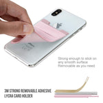 3 Pack Adhesive Phone Card Holder, BAIMAHUI Stretchy Credit Card Stick on Wallet Pocket Sleeve Compatible with iPhone, Samsung, Most Android Smart Phones (Black Gray Pink)