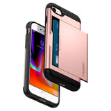 Spigen Slim Armor CS iPhone 7 Case / iPhone 8 Case with Slim Dual Layer Wallet Design and Card Slot Holder for Apple iPhone 7 (2016) / iPhone 8 (2017) (Rose Gold)