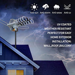 Outdoor Amplified Digital HDTV Antenna 150 Mile Long Range -360 Degree Rotation with Wireless Remote/Mount Pole/33 feet RG6 Coaxial Cable,for UHF/VHF/4K/1080p High Reception-Supports 2 TVs