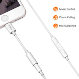 [Apple MFi Certified] Lightning to 3.5 mm Headphone Jack Adapter Compatible with iPhone 8/8 Plus/X/Xr/Xs/7/7 Plus, Music Control & Calling Function Supported,Support iOS 11,10.3 and More - White