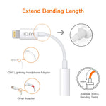 [Apple MFi Certified] Lightning to 3.5 mm Headphone Jack Adapter Compatible with iPhone 8/8 Plus/X/Xr/Xs/7/7 Plus, Music Control & Calling Function Supported,Support iOS 11,10.3 and More - White