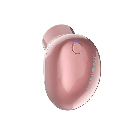 Bluetooth Earbud, NENRENT Smallest Mini Bluetooth Earpiece in-Ear Wireless Headphone Sport Earphone with Mic, HD Stereo, Hands-Free Call, Secure Fit for Cellphone Gym Running Driving (Rose Gold)-1 PCS