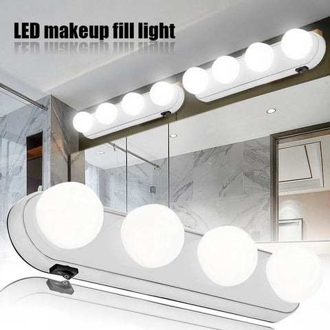 1 PC LED Vanity Mirror Lights with 4 Dimmable Light Bulbs for Makeup Dressing Table Vanity Set White