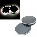 RUNMIND 2Pcs LED Car Cup Holder Mat Auto Interior Atmosphere RGB Colorful Light Blue