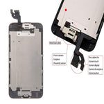Screen Replacement Compatible iPhone 6 Black 4.7(inch) LCD Display Touch Digitizer Assembly Repair Kit & Home Button,Ear Speaker, Front Camera,Proximity Sensor ，Repair Tools