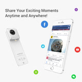 Insta360 Nano 360 Degree Camera VR 3D Panoramic Point and Shoot Digital Video Cameras 3K HD Dual Wide Angle Fisheye Lens for iPhone 7, 7 Plus and all iPhone 6 series, 360 Live on Facebook- Pearl White