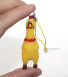 Lucore Mini 2" Squawking Chicken Phone Charm - 2 Pcs