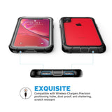 Clear Designed for iPhone XR Case,EONFINE Full-Body Heavy Duty Protection with Built-in Screen Protector Rugged Armor Cover Clear Shockproof Case for iPhone XR Case 6.1 Inch 2018 (Black)