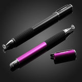 MEKO(TM) (2 Pcs)[2 in 1 Precision Series] Disc Stylus/Styli Bundle with 4 Replaceable Disc Tips, 2 Replaceable Fiber Tips for All Touch Screen Devices - (Black/Purple)