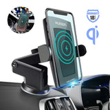 Pleson Wireless Car Charger Mount, Auto-Clamp 10W/7.5W Qi Fast Charging Windshield Dashboard & Vent Car Phone Holder for Galaxy S10/S10+/S9/S9+/S8/S8+/Note 9/Note 8, iPhone Xs/Xs Max/XR/X/8/8 Plus