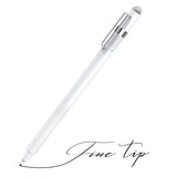 MEKO 1.6mm Fine Tip Active Digital Stylus Pen with Universal Fiber Tip 2-in-1 Perfect for Drawing and Handwriting Compatible with Apple iPad iPhone and Andriod Touchscreen Cellphones, Tablets-White