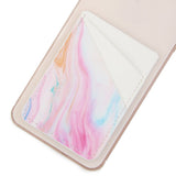 Phone Card Holder uCOLOR PU Leather Wallet Pocket Credit Card ID Case Pouch 3M Adhesive Sticker on Phone Samsung Galaxy Android Smartphones(fit for 4.7" Phone or Above) (Pastel Marble)