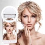 Selfie Ring Light, Rechargeable Clip on Selfie Fill Light with 36 LED Light, 3-Level Adjustable Brightness Compatible for iPhone, iPad, Android, Tablet, Laptop, Camera Video (White)