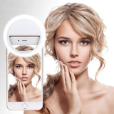 Selfie Ring Light, Rechargeable Clip on Selfie Fill Light with 36 LED Light, 3-Level Adjustable Brightness Compatible for iPhone, iPad, Android, Tablet, Laptop, Camera Video (White)