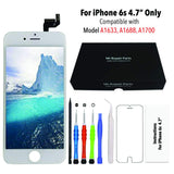 for iPhone 6s White (4.7 Inch) LCD Screen Replacement Display Touch Digitizer Assembly + Repair Tools, Compatible with Model A1633, A1688, A1700
