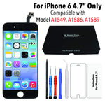 for iPhone 6 Black (4.7 Inch) LCD Screen Replacement Display Touch Digitizer Assembly + Repair Tools, Compatible with Model A1549, A1586, A1589