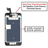 Screen Replacement Compatible iPhone 6s Black 4.7(inch) LCD Display Touch Digitizer Assembly Repair Kit & Home Button,Ear Speaker, Front Camera,Proximity Sensor, Repair Tools