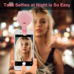iPhone Camera Selfie Ring Light, Rechargeable Portable Clip-on Mini Selfie Light with 32 LED, Cute Cat Shape, 9 Flash Lights for iPad, Phone, Sumsung Galaxy, Android, Camera, Tablet, Laptop (Pink)